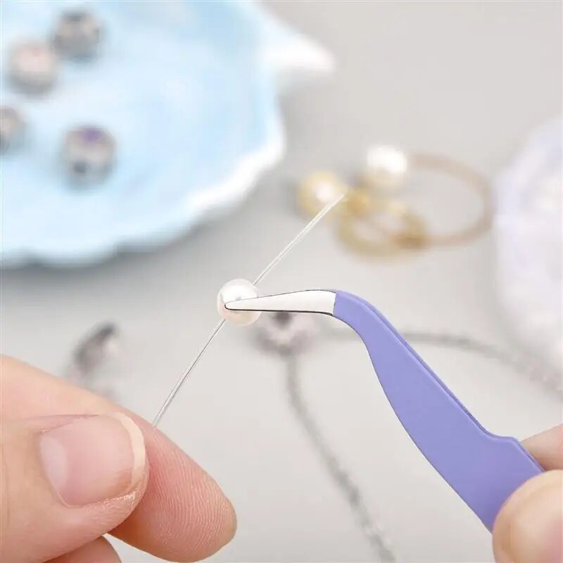 Stainless Steel Tweezers Jewelry Making Tools DIY Epoxy Resin Mold Tools Color Tweezers Kits Handmade Jewelry Accessories