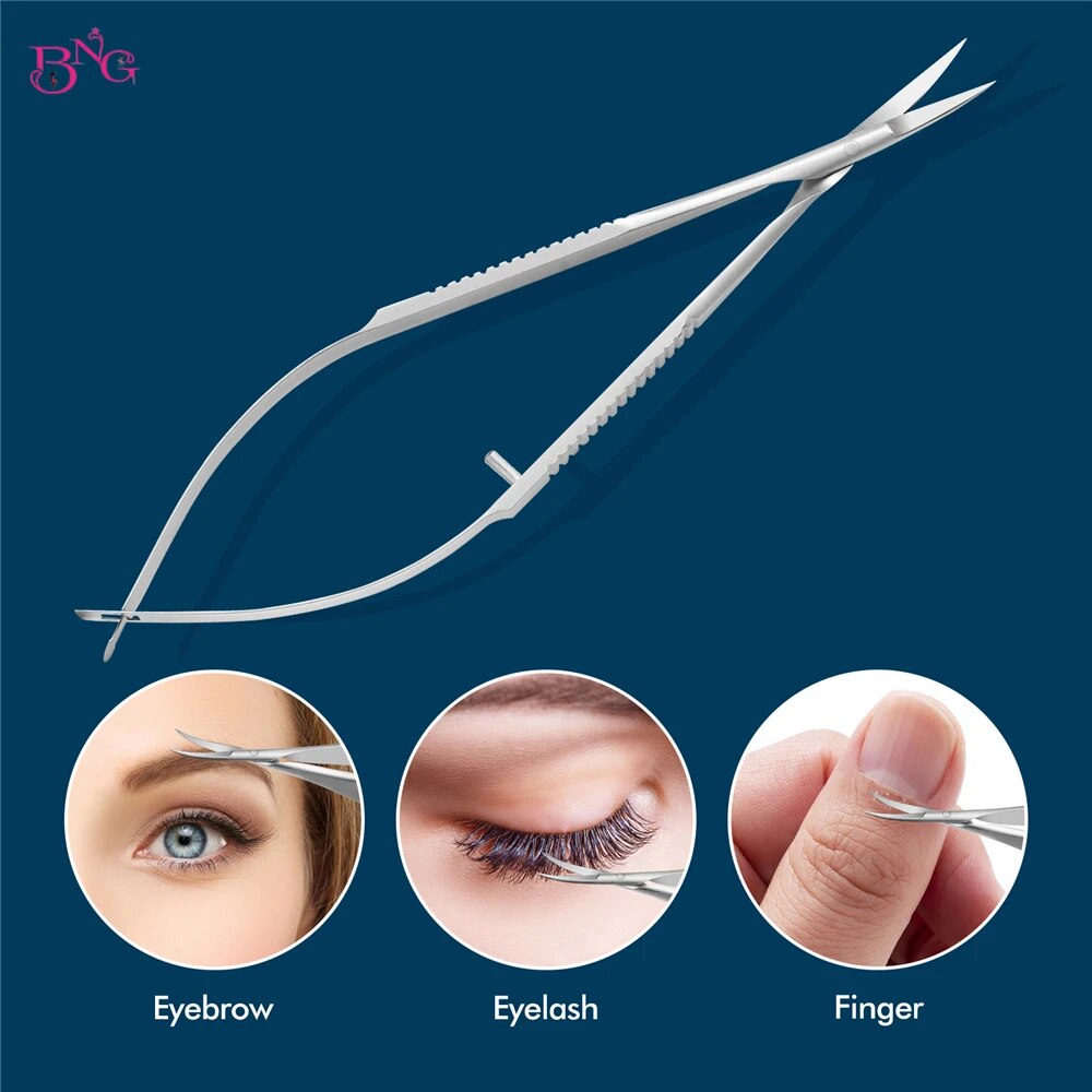 Stainless Steel Eyebrow Makeup Scissor Trimmer Special Bending Scissors Make Up Beauty Tool Straight Curved Cuticle Remove