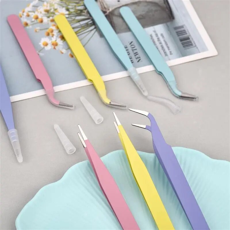 Stainless Steel Tweezers Jewelry Making Tools DIY Epoxy Resin Mold Tools Color Tweezers Kits Handmade Jewelry Accessories